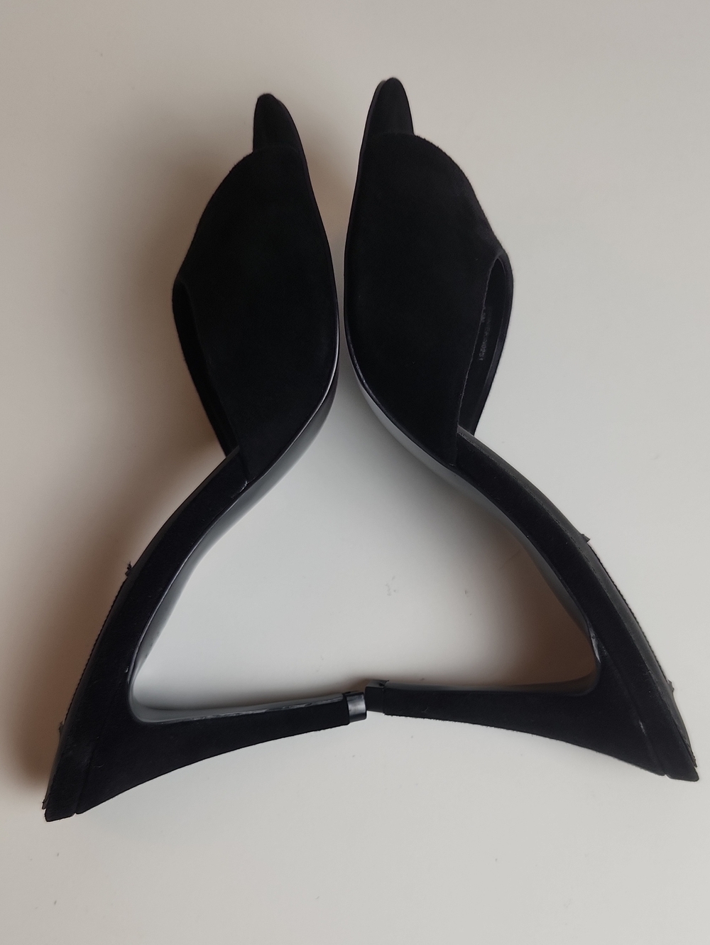Steve Madden Erin Signal Black Suede Opem Toe Slip On Mules Heels 8.5 Like New - Picture 4 of 6
